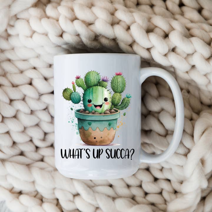 The Potted Oasis - Wholesale Coffee Mug - What’s up Succa Mug