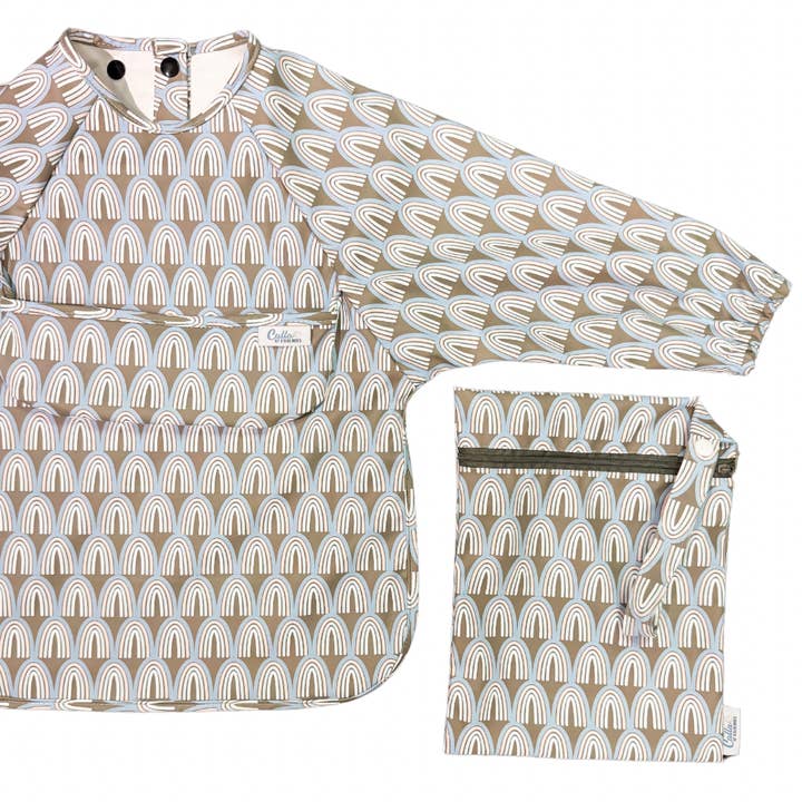 Calla & Friends - Wholesale Bib – Baby - The Grayson Long Sleeve Bib - Rainbow1