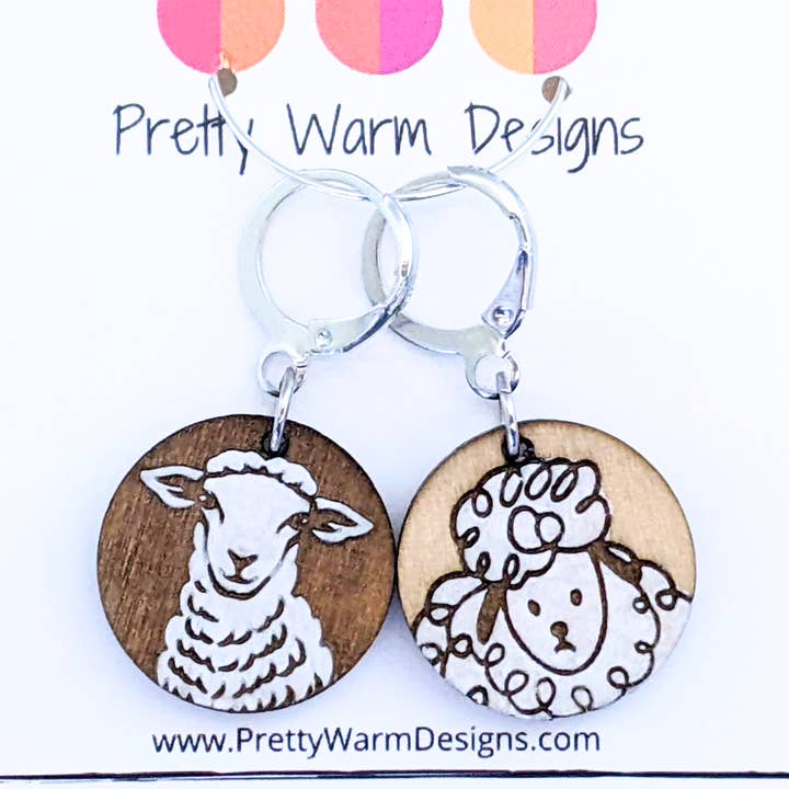 Bedhead to Business Sheep: RS/WS Stitch Markers Knit Crochet for wholesale by Pretty Warm Designs