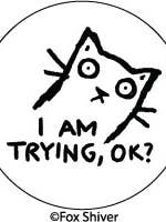 Pin Button: I'm trying, OK? for wholesale by Ephemera