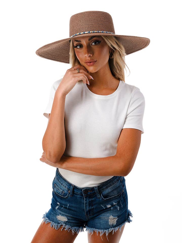 Floppy Hat with Beaded Trim for wholesale by Marcus Adler