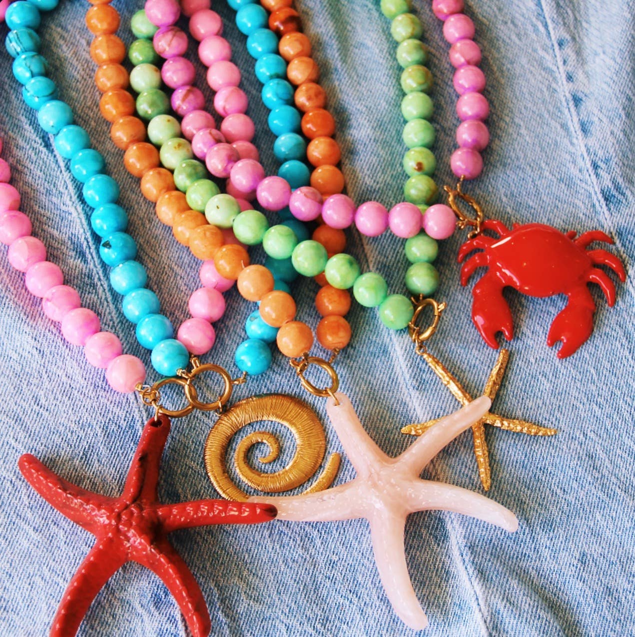 Bazou - Wholesale Beaded/pearl necklace - Natural stone bead necklace XL - fuchsia1