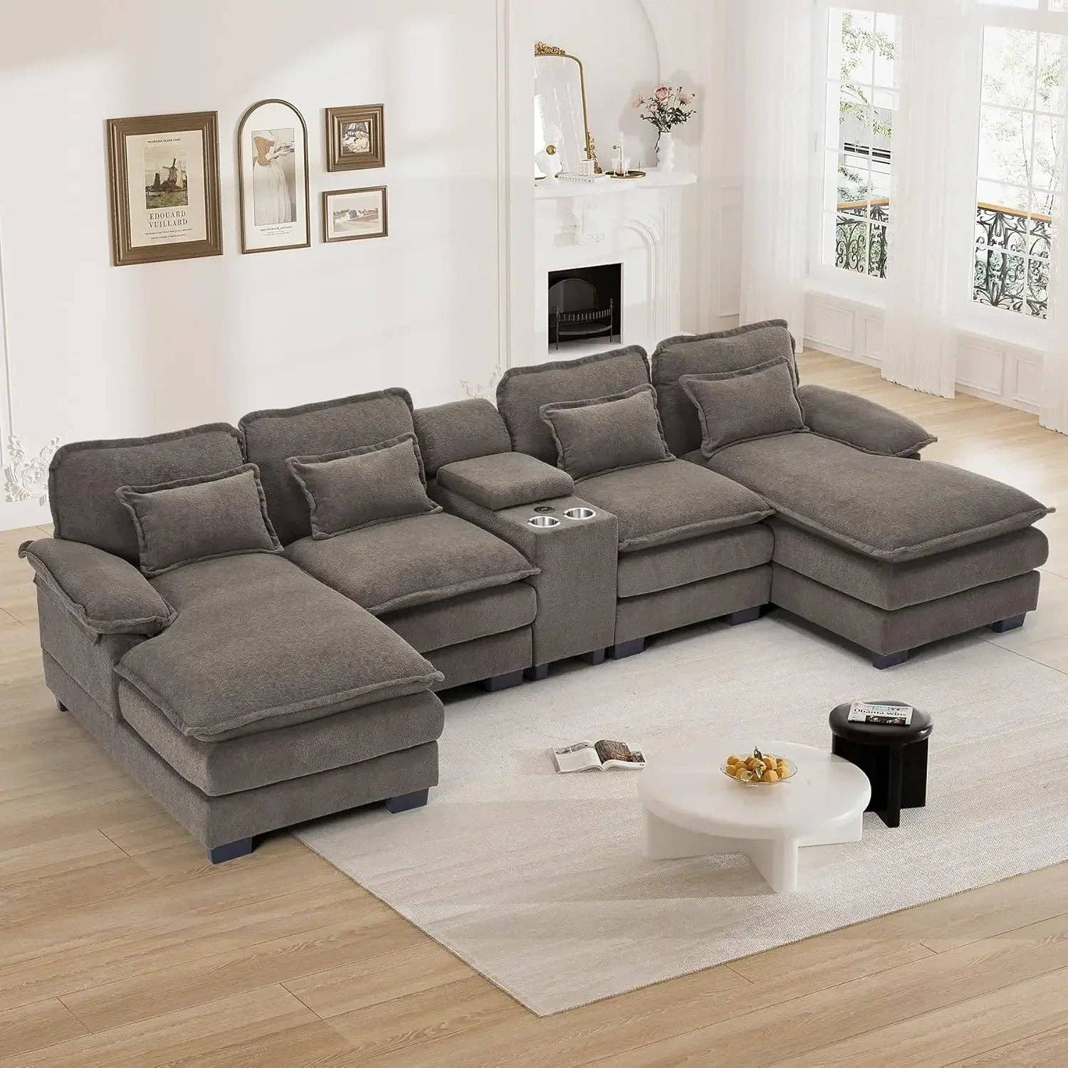 BlakOutlet - Vendita all'ingrosso Divani - Divano Comfy Cloud a Forma di U 315 cm in Chenille0