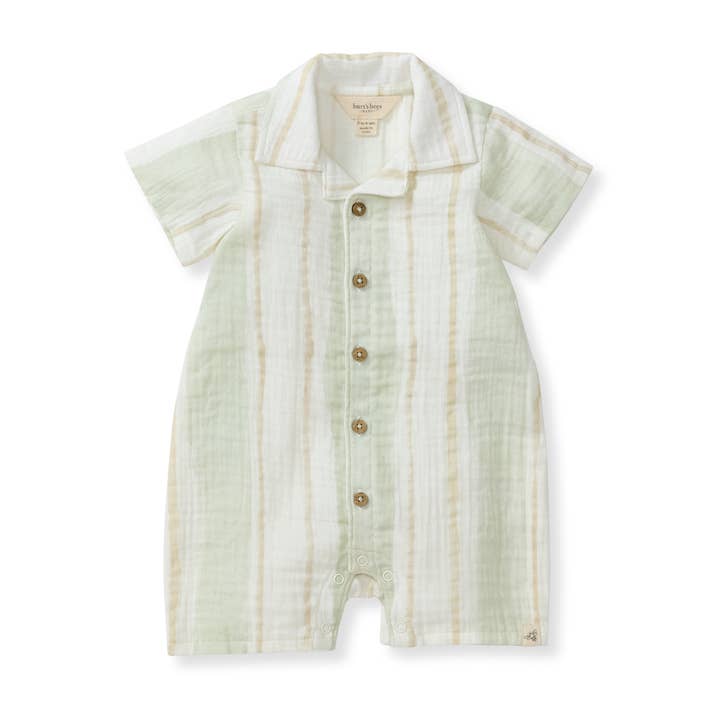 Pacific Stripe Baby Boy Romper for wholesale by Burt's Bees Baby