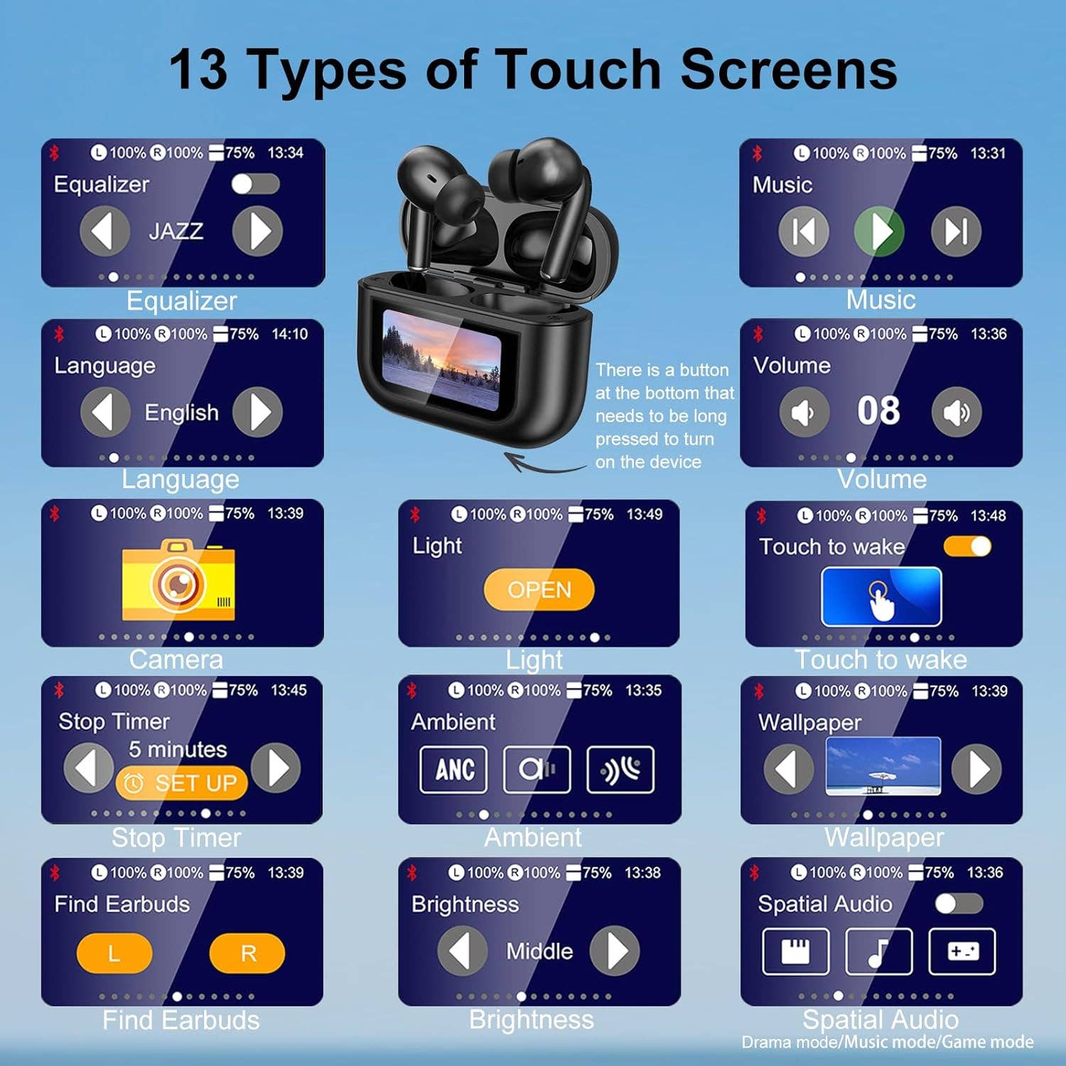 Tech Trendz - Wholesale Headphones - Touch Screen Bluetooth Earbuds3