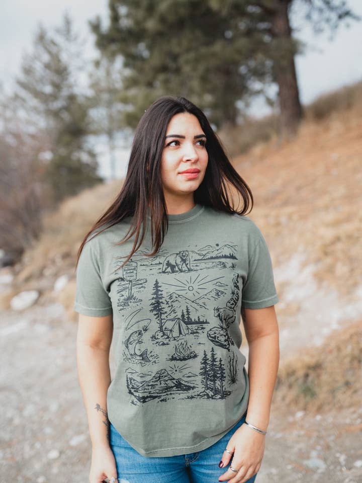 National Forest Unisex Tee - Moss for wholesale on Faire