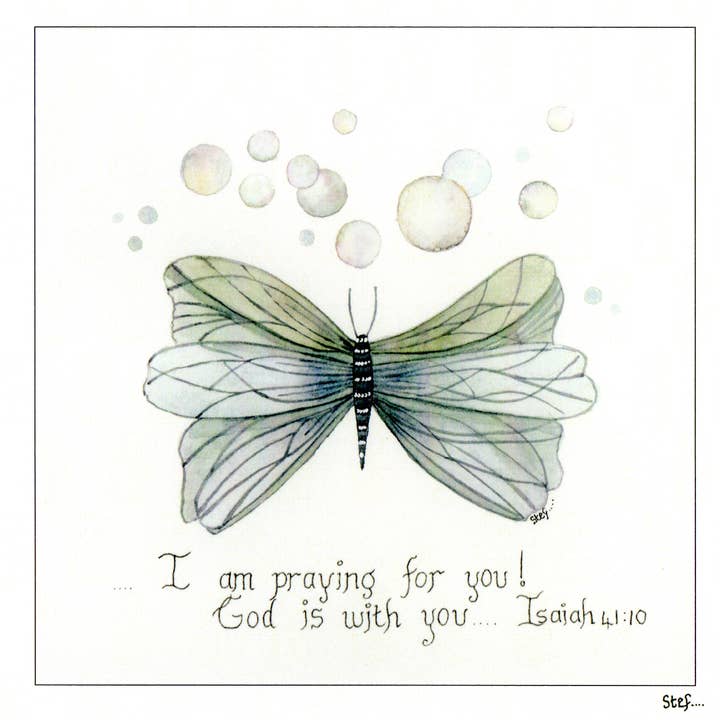 Papillon chrétien priant pour vous pour la vente par Cheshire card company