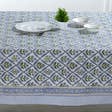 Fabricrush - Wholesale Tablecloth - New Light Steel Blue Hand Block Print Cotton Tablecloth 3