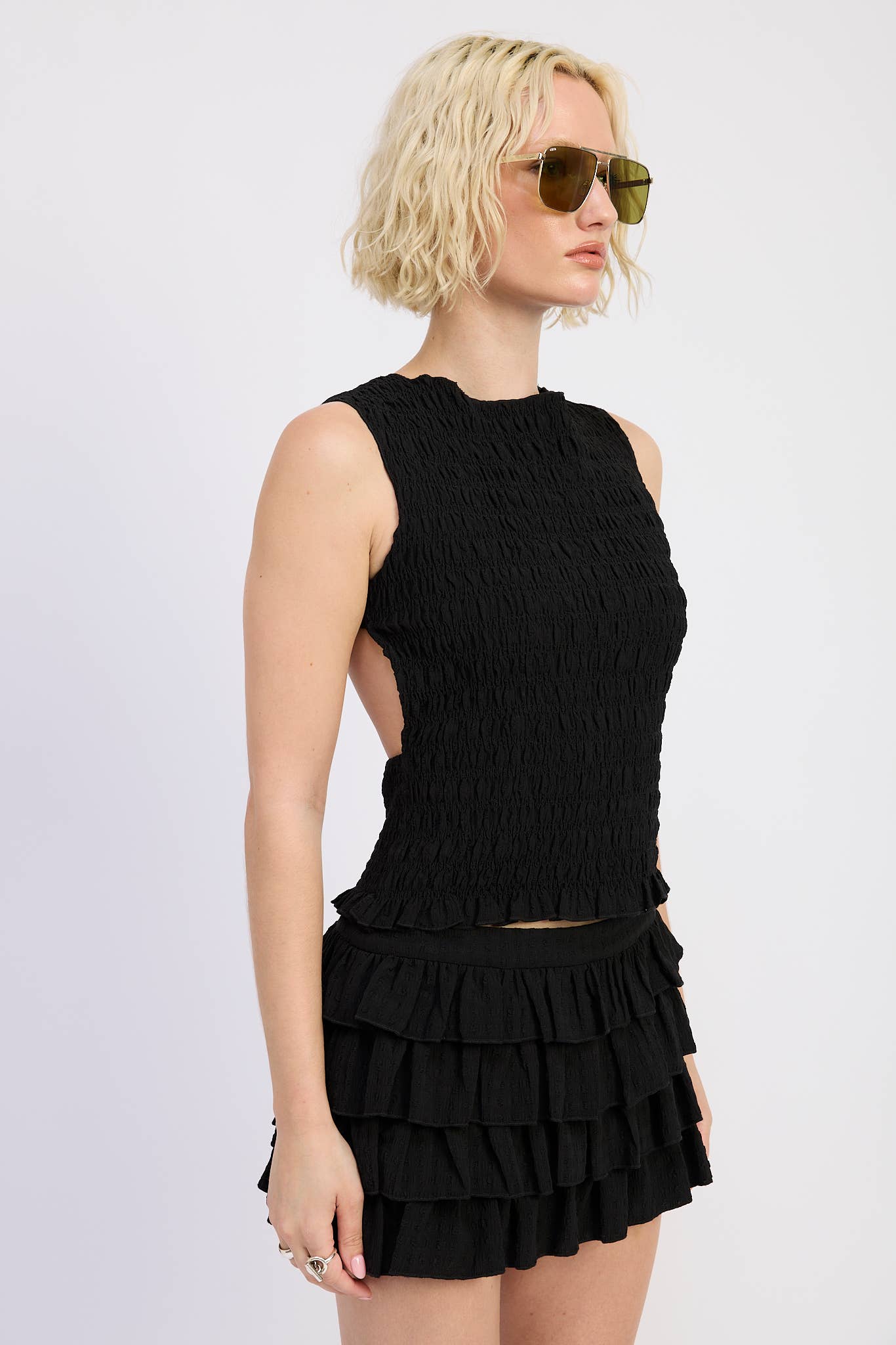 Emory Park - Wholesale Blouse - Women's - SMOCKED SLEEVELESS TOP WITH OPEN BACK11