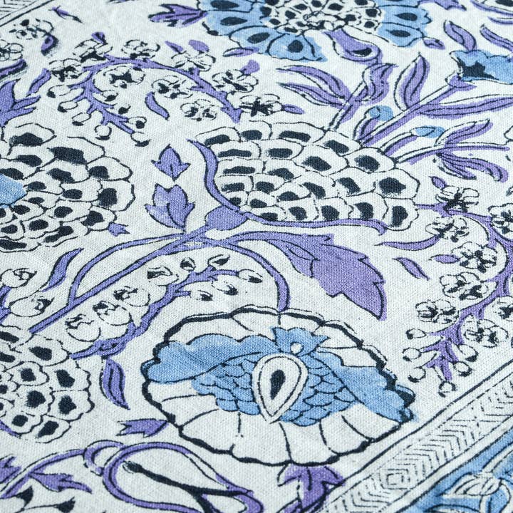 Cotton Print Club - Wholesale Table Runner - Aqua Blue Block Print Table Runner