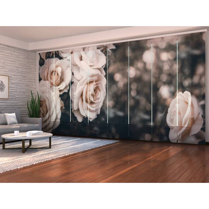 Set of 8 Belle Rose Pastel Panel Curtains in the Garden for wholesale by IlyDecor