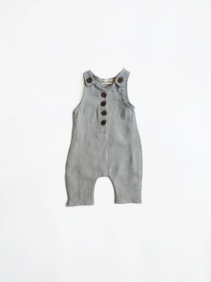 OLIVE & CRADLE - Wholesale Jumpsuit - Baby - Pierre II Linen overall Buttoned Jumper
