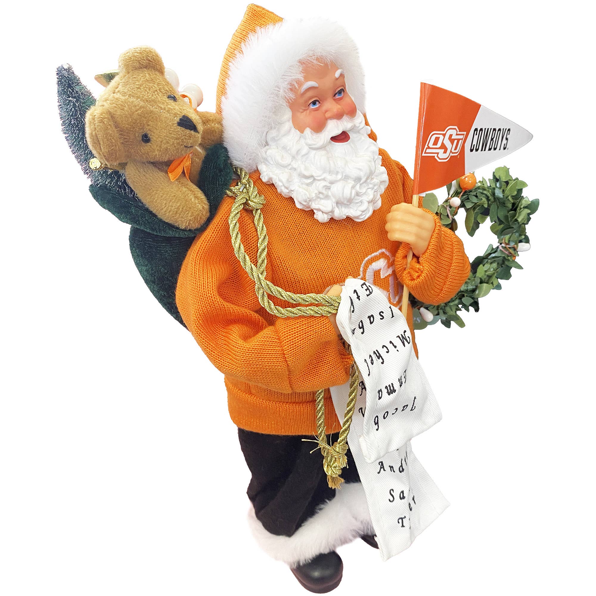 Santa’s Workshop Inc. - Wholesale Christmas Decoration - 12" Oklahoma State Proud Santa1