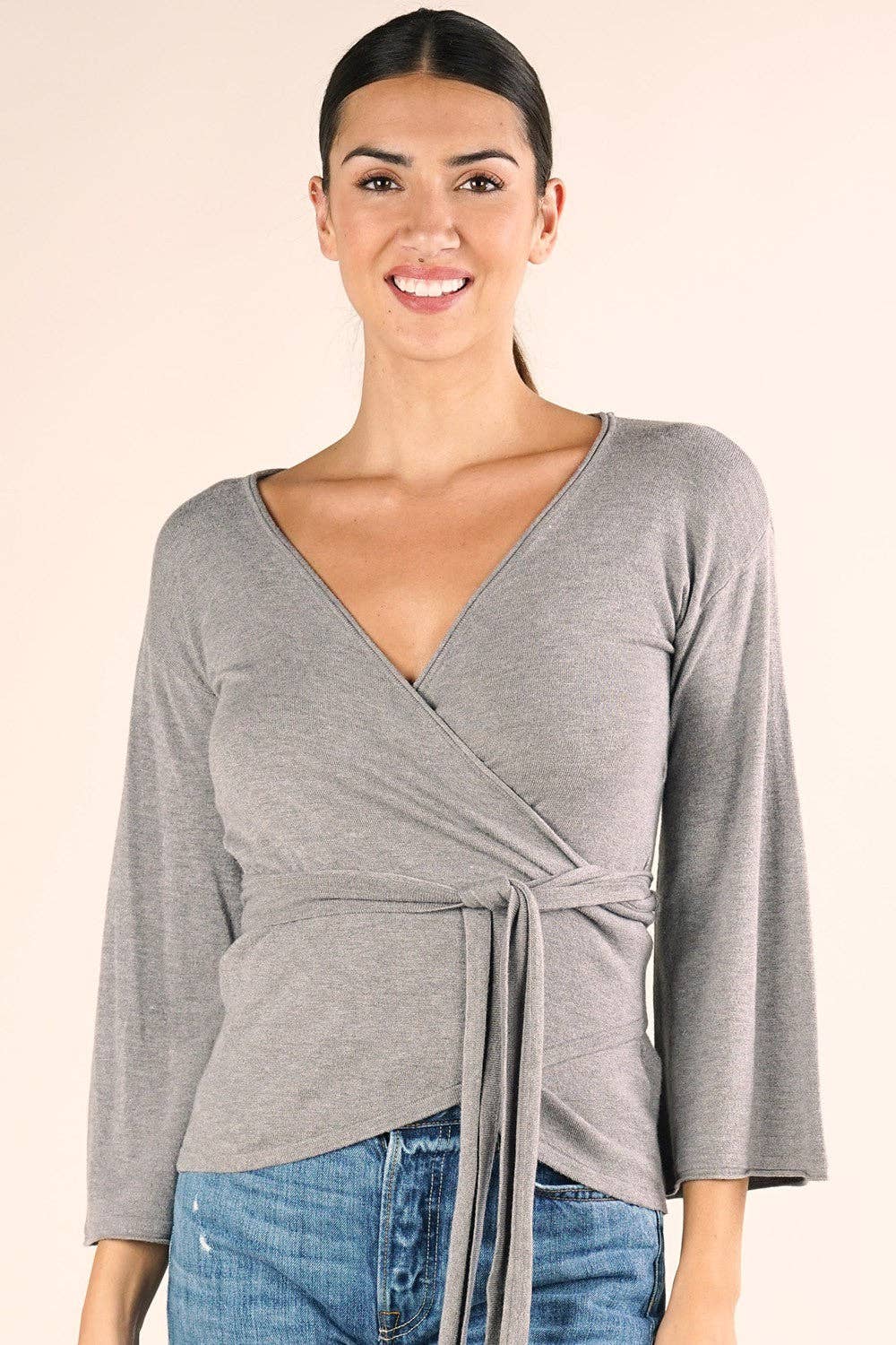 Lovestitch - Vente Pull en maille – femme - Pull à manches évasées Dressy Wrap5