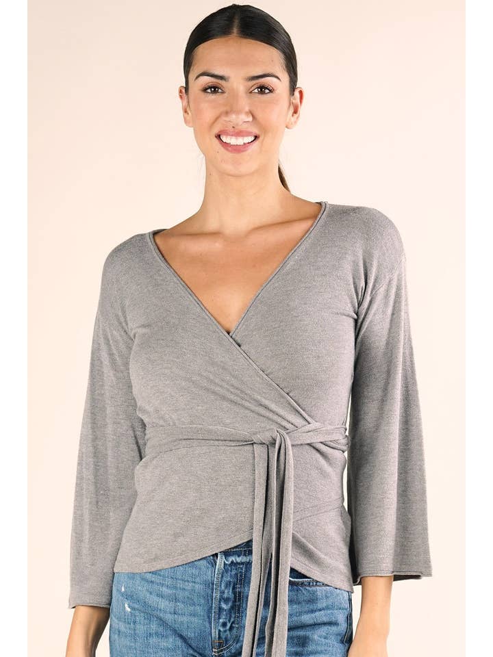 Lovestitch - Vente Pull en maille – femme - Pull à manches évasées Dressy Wrap5
