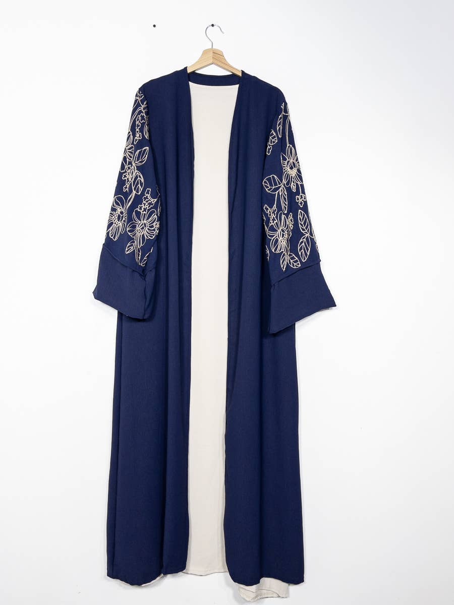 IDEAL OUTFIT – wholesale Top & skirt set – Women's – 2-piece set floral embroidery kimono abaya ref:en2511jazz18