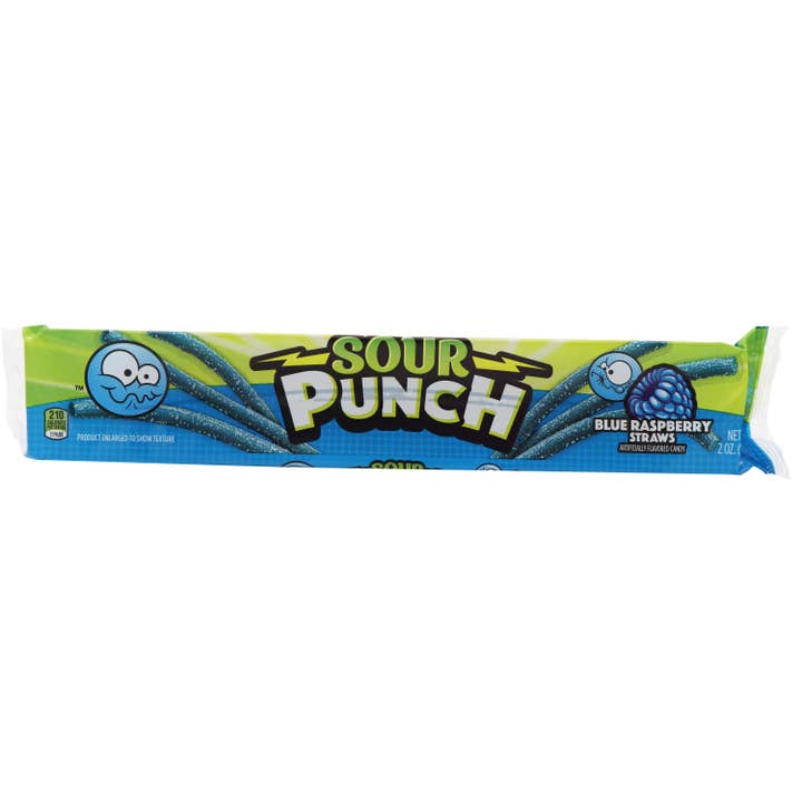 Grandpa Joe's Candy Shop - Wholesale Gummy - Sour Punch Straws Blue Raspberry, 2oz, 24ct Case1