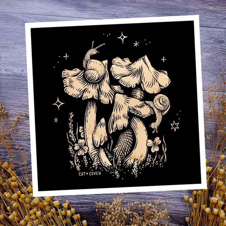 Forêt enchantée : escargots - Impression artistique pour la vente par Cat Coven