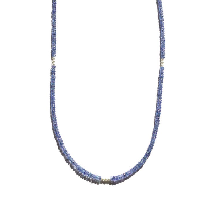 Collier perlé en tanzanite et perles 333 pour la vente par Julia Szendrei Jewelry