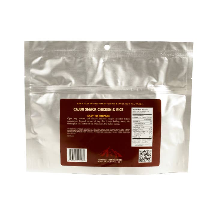 Trailtopia – wholesale Torkad/dehydratiserade grönsaker – Cajun Smack Kyckling och ris1