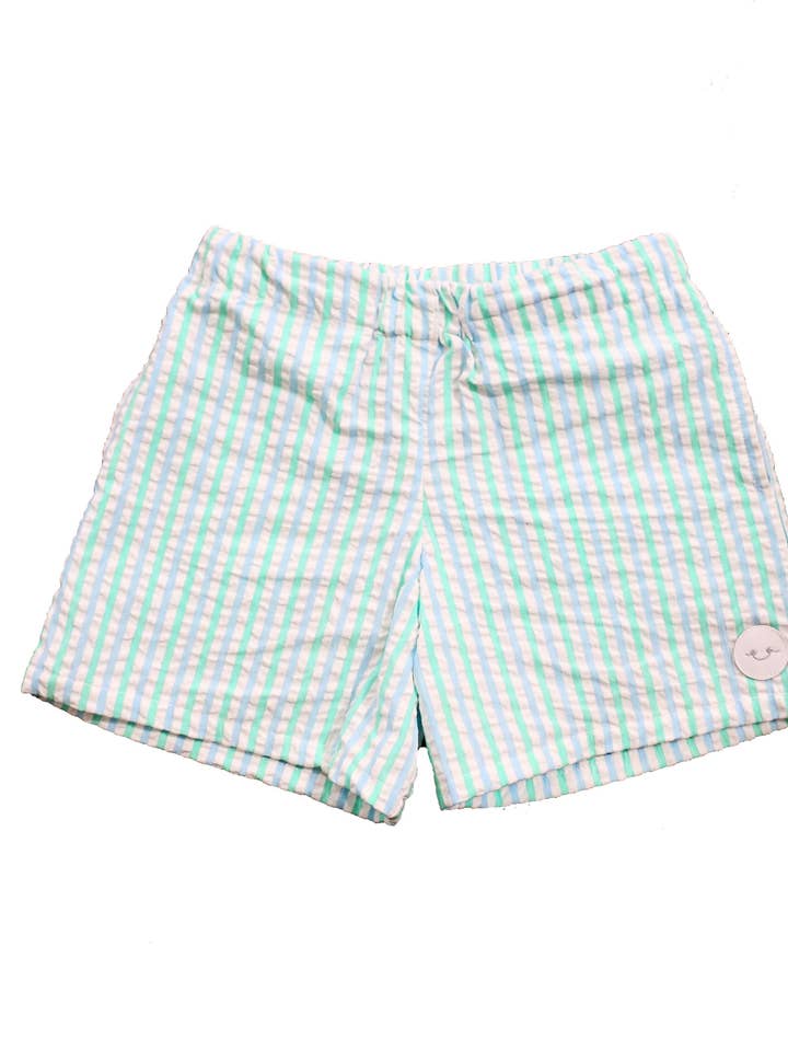 Pantaloncini da gioco Seersucker Seaside per la vendita all'ingrosso da parte di Smiling Button