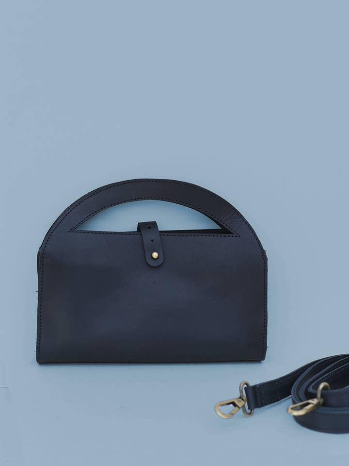 Leather Clutch + Crossbody in Black | Detachable Strap for wholesale by Purse & Clutch