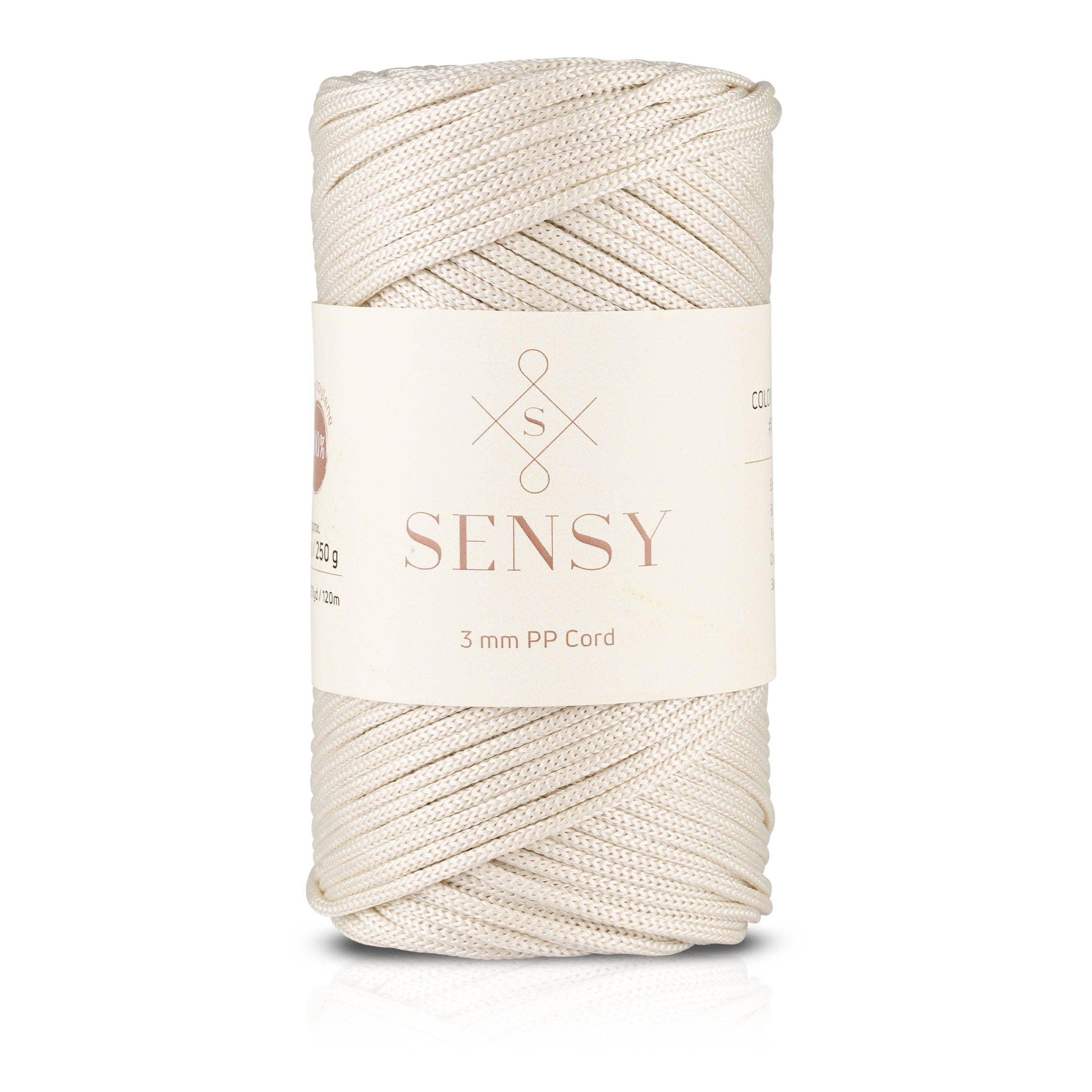 Sensy – Engroshandel Håndværk forsyninger – Sensy Premium 3 mm - 120 meter 100% polypropylen makramé snor30