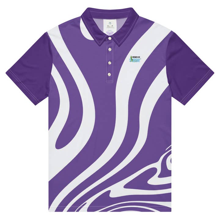 Polo de golf indigo violet pour la vente par Women Go Swish Athletic Wear