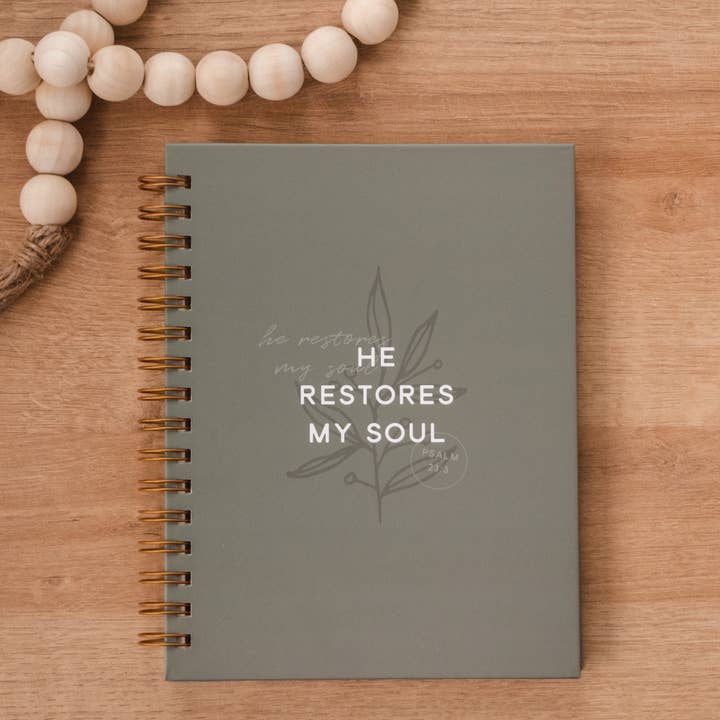 He Restores My Soul Hardcover Journal for wholesale by The Anastasia Co