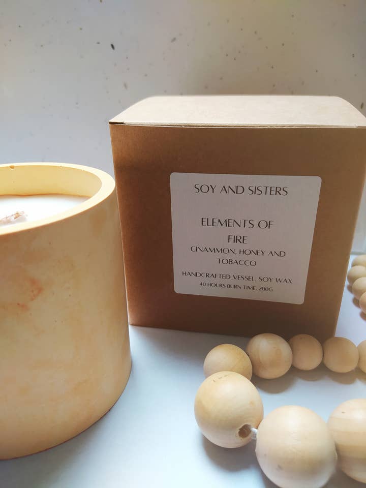 Vela de cera de soja artesanal Elements of Fire por atacado de Soy and Sisters
