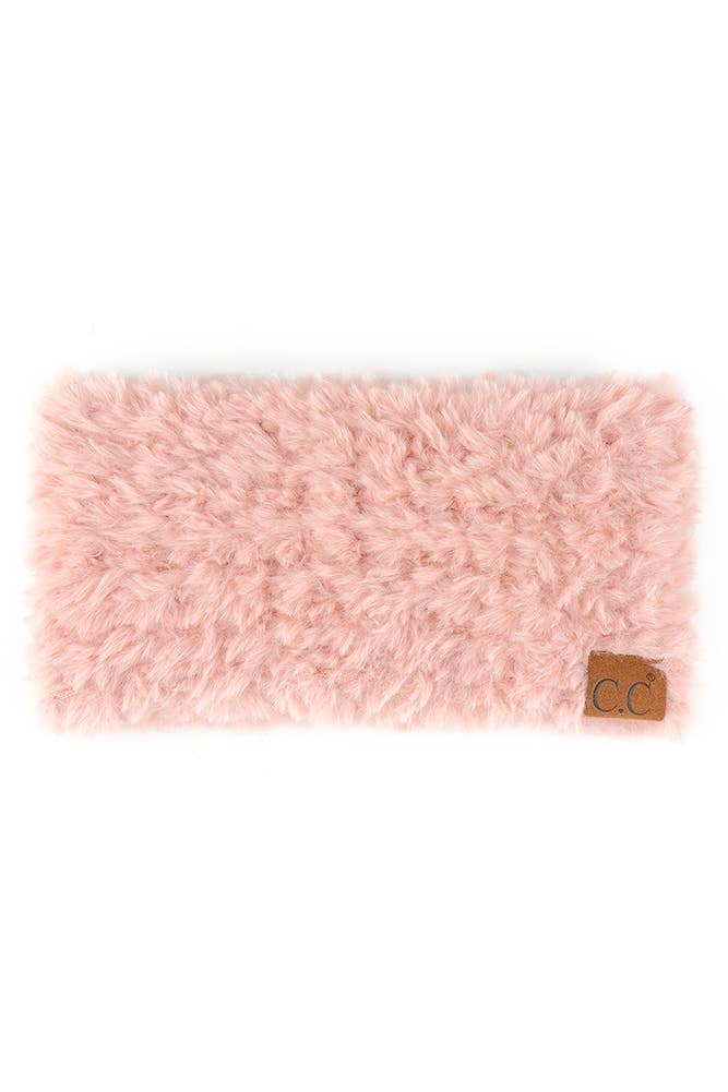 Hana - Vendita all'ingrosso Fascia per capelli - Donna - Copricapo in pelliccia sintetica tinta unita C.C3
