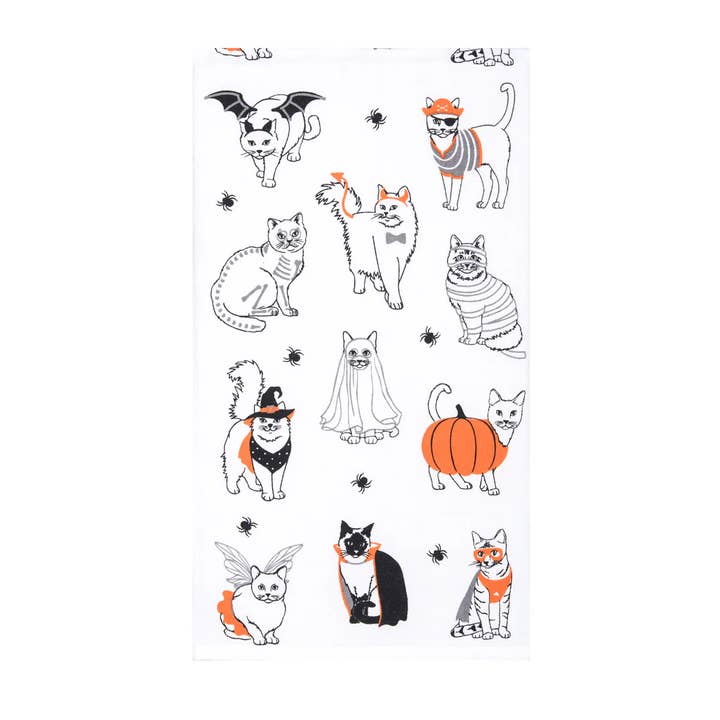 Halloween Cats Kitchen Towel for wholesale by C&F Home