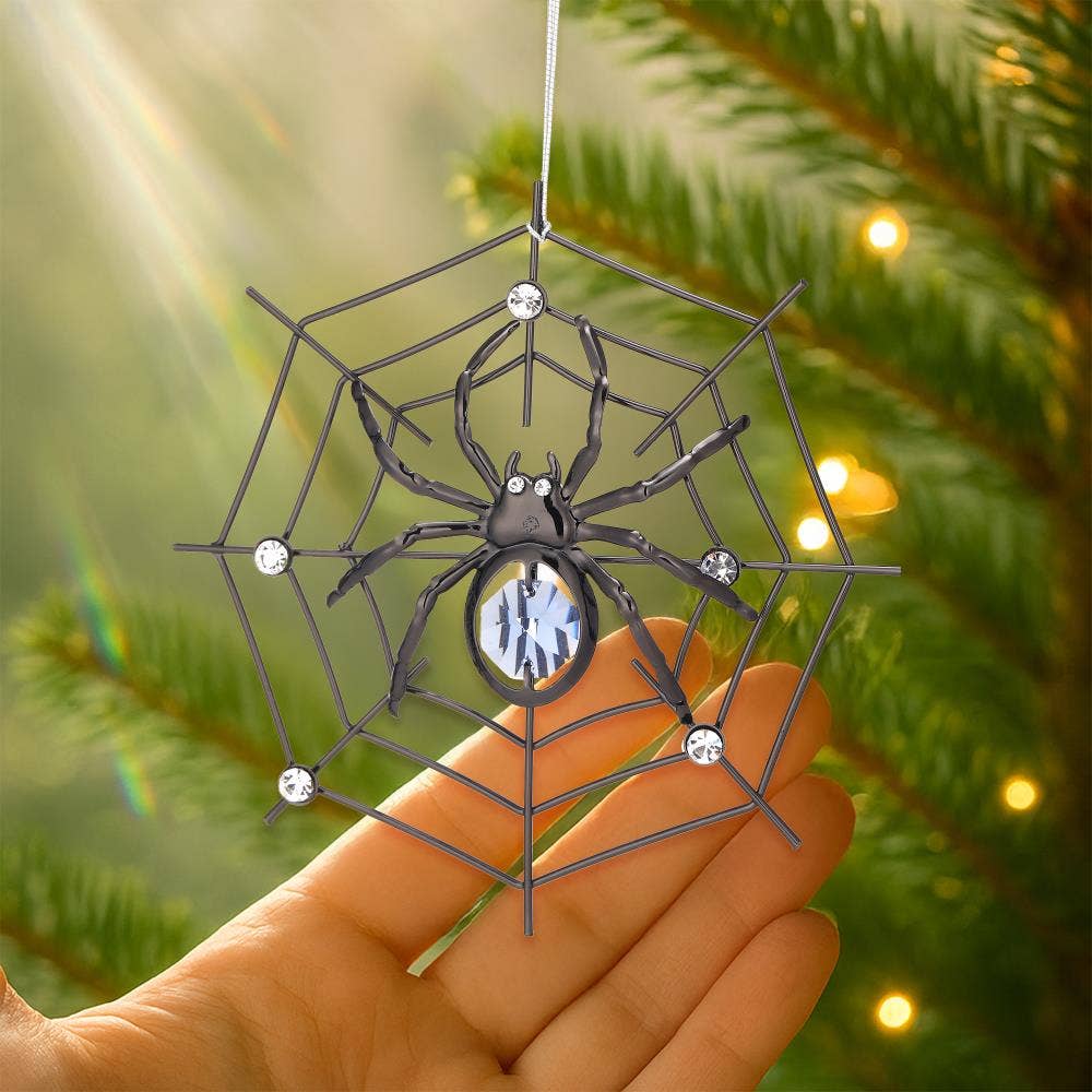 Matashi - Wholesale Ornament - Matashi Black Spider Ornament with Crystal Accents5