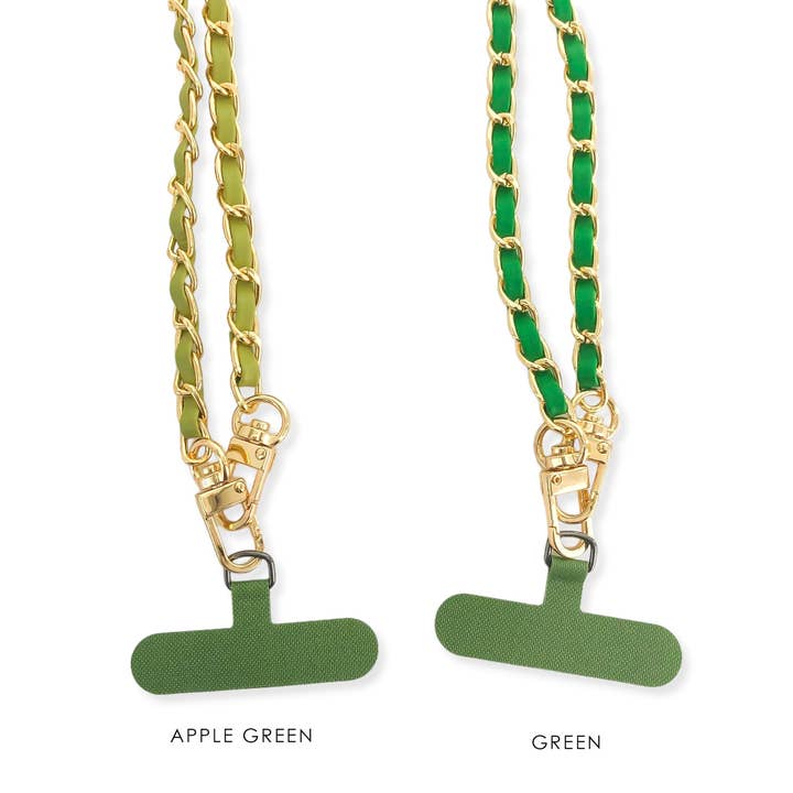 OMG Blings - Vente Sangle pour étui à téléphone - APC01 - Longue chaîne de téléphone en cuir végétalien*10