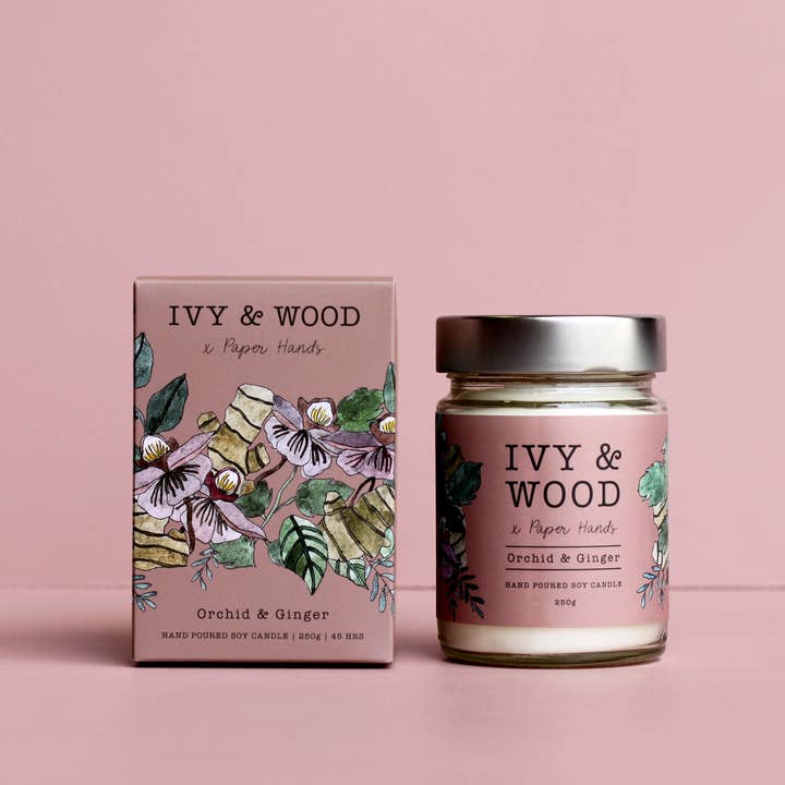 Ivy & Wood - Wholesale Jar/Filled Candle - Botanical: Orchid & Ginger Scented Candle