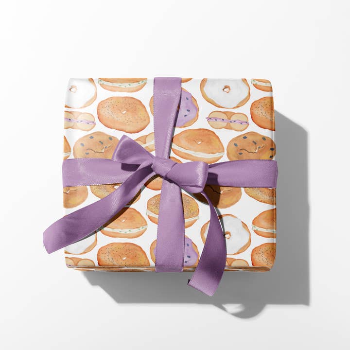 Gert & Co - Wholesale Wrapping paper roll - Bagels Gift Wrap | Bagels and Cream Cheese Wrapping Paper4