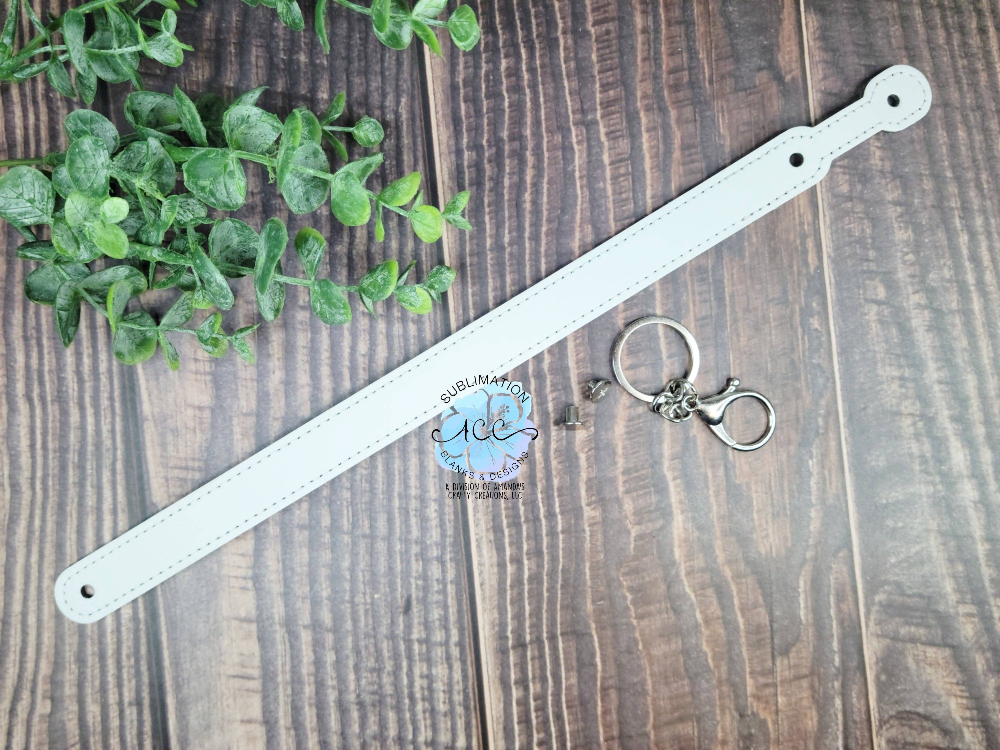 ACC Sublimation Blanks - Vente Lanière – femme - Dragonne en cuir pour sublimation avec porte-clés, dragonne pour poignet - prêt à l'emploi1