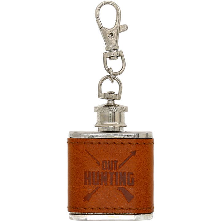 Out Hunting - PU Leather & Stainless Steel 1 oz Mini Flask for wholesale by Pavilion