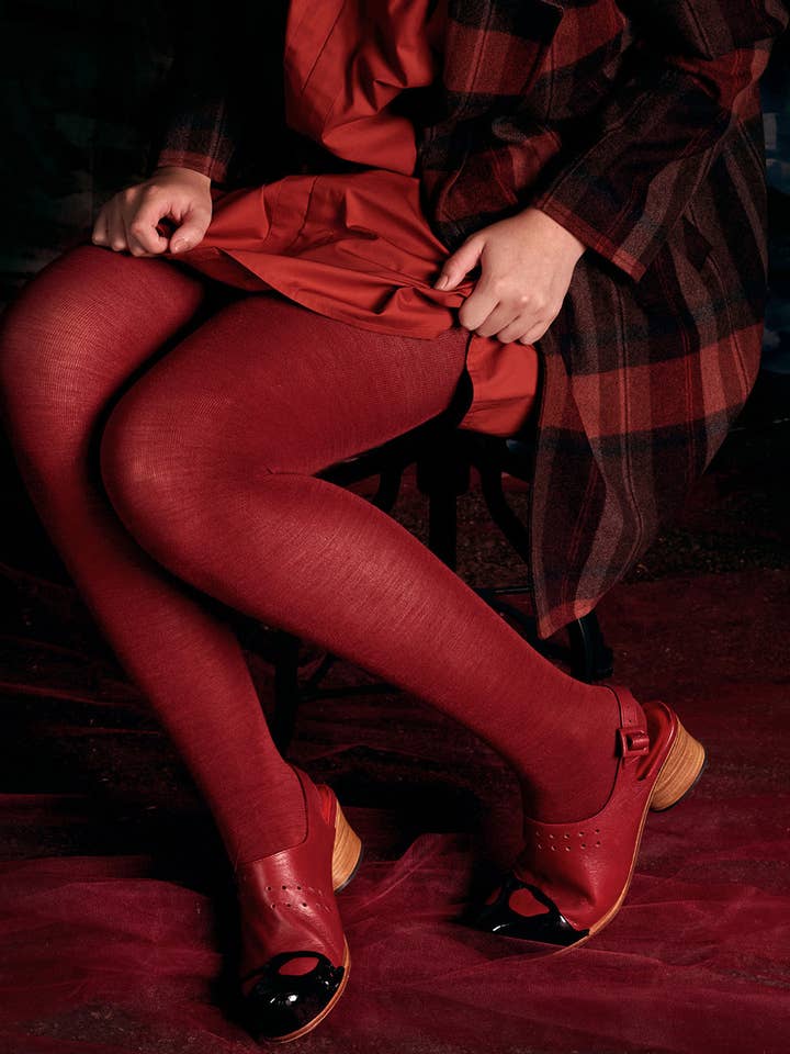 Tightology - Wholesale Tights – Women's - Luxe Tights in Merino Wool - Henna2