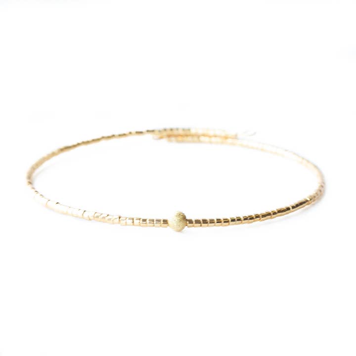 Lenny & Eva - Wholesale Bangle Bracelet - Sprinkles Adjustable Bangle-Gold | Delicate, Layering1