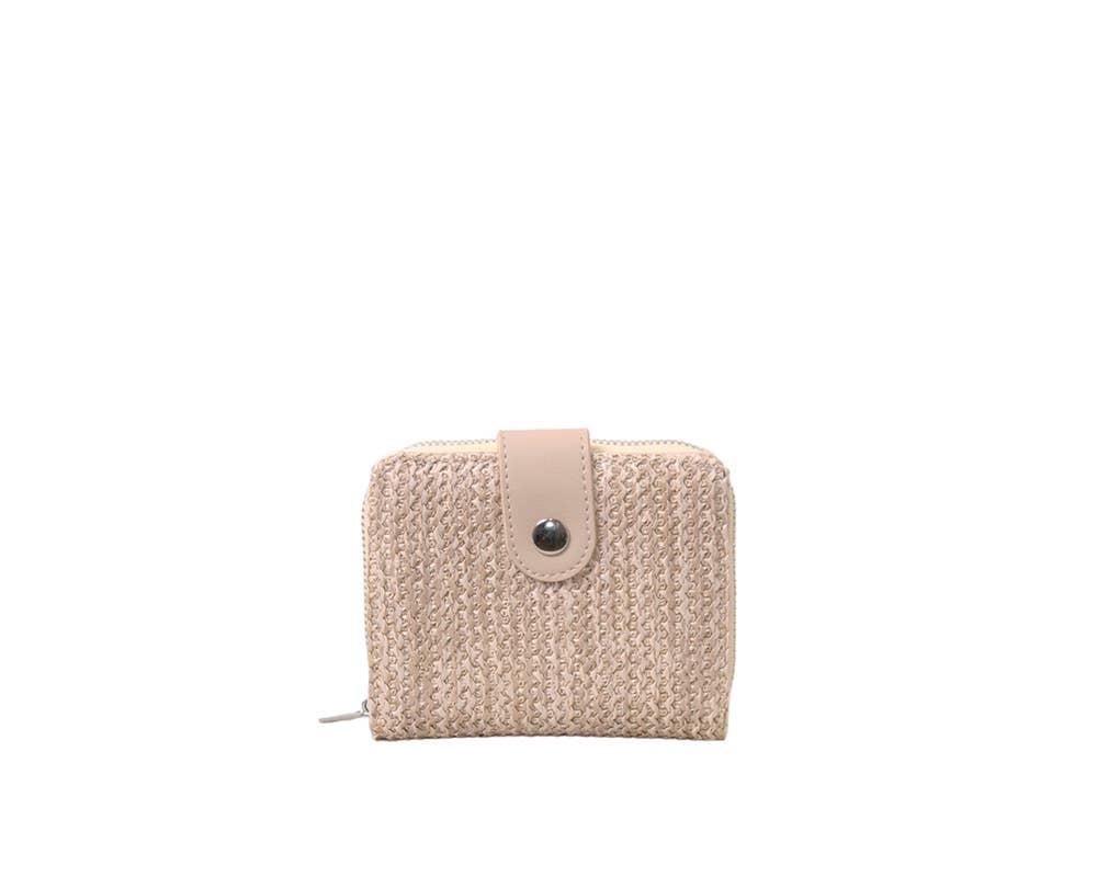 MIA LAROUGE - Wholesale Wallet - Women's - WOMEN'S WALLET, WITH FLAP. RAFFIA MATERIAL.1