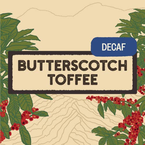 Dark Canyon Coffee Company - Wholesale Ground Coffee - Butterscotch Toffee Flavored Coffee, Decaf, 3oz Bag