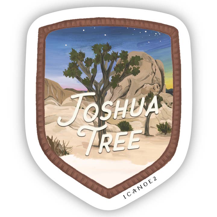 Autocollant Insigne du Parc National de Joshua Tree pour la vente par 1canoe2 | One Canoe Two Paper Co.