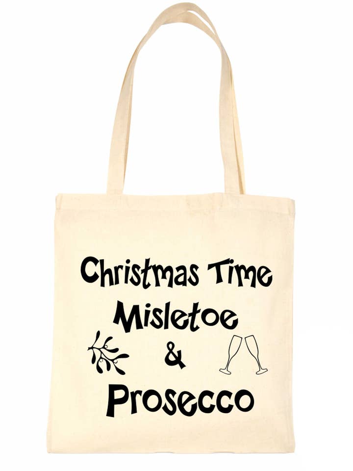 Juletid Mistelten & Vin Xmas Gave Sjov Shopping Tote Bag For Life for engroshandel hos Print4U