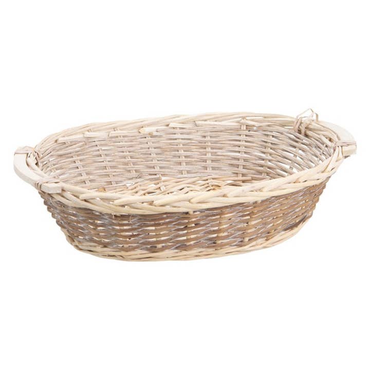 Deffrennes - Wholesale Basket - Oval basket Eclisse natural wicker cherry look
