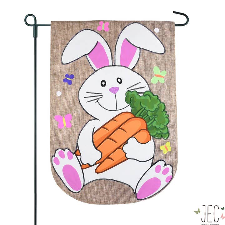 Bandeira do jardim de serapilheira de 2 lados do coelho da Páscoa 12,5x18 por atacado de JEC Home Goods Inc