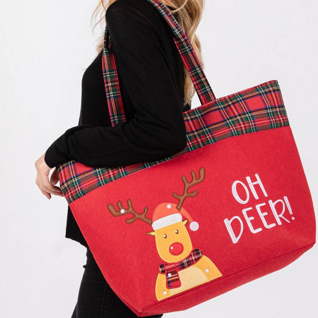 RD Sac fourre-tout de Noël Oh Deer Letter Reindeer en vente sur Faire3