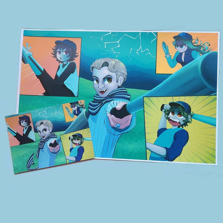 Vampire Baseball Movie Scene Art Print - Poster for wholesale by Dizzy Leopard Shop