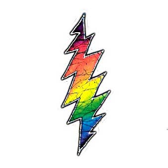 Gypsy Rose - Wholesale Sticker - Grateful Dead Small Batik Lightning Bolt Sticker