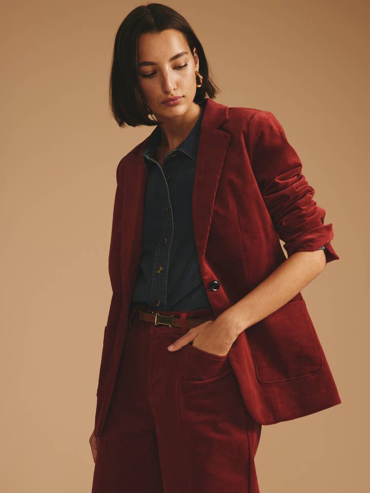 Davis Corduroy Blazer - Autumnal Red for wholesale by Universal Standard